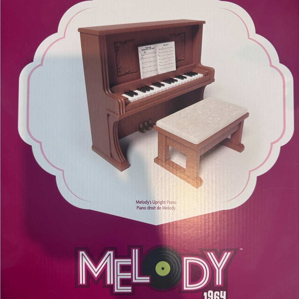 Melody Brown Upright Piano with Bench